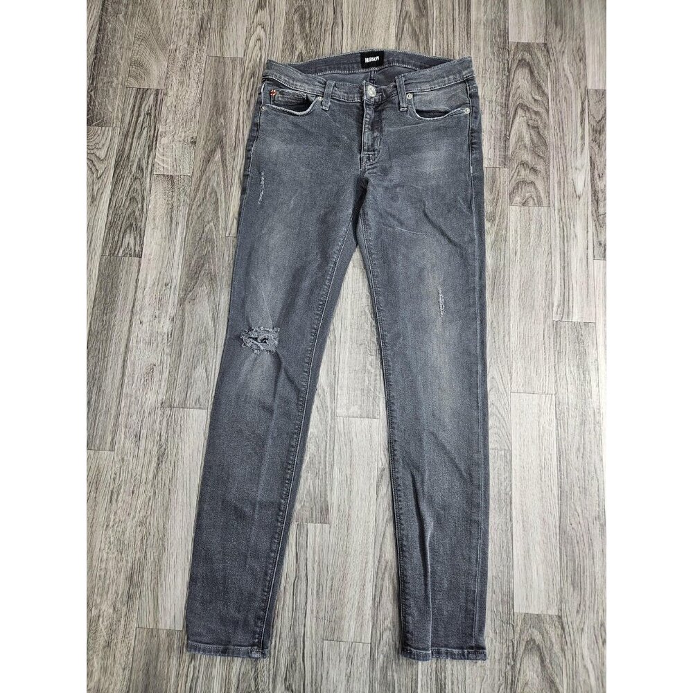 Hudson Jeans Womens 27 Gray Skinny Fit Mid Rise Stretch Distressed Ankle Denim